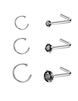 Surgical Steel Black Prong-Set Cubic Zirconia Earring Studs