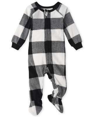 Unisex Adult Matching Family Christmas Long Sleeve Thermal Buffalo Plaid  Cotton Pajamas