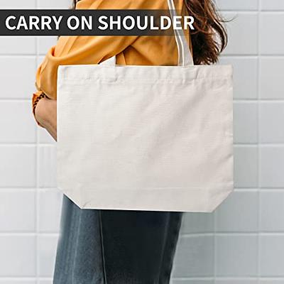 Segarty Blank Canvas Tote Bags, 3 Pack 18x15 Reusable Canvas Bags for  Women, Canvas Shoulder Bag Aesthetic with Natural Cotton Cloth, Canvas  Totes for