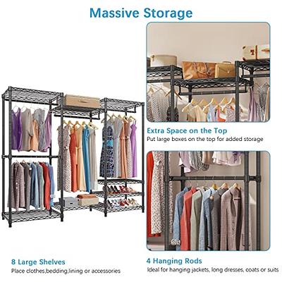 VIPEK V5 Portable Closet Wardrobe Heavy Duty Clothes Rack, Freestanding Clothing  Rack with 4 Hang Rods