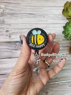 Bee Happy Badge Reel Clip Nurse Gifts Xray Tech Honeycomb Beekeeper Gift  Spring Flowers Bumble Kind New Job Lanyard Be - Yahoo Shopping