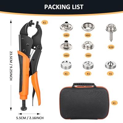 Heavy Duty Snap Fastener Tool Adjustable Snap Setter Tool Includes 20 Sets  Snaps For Boat Cover Rep