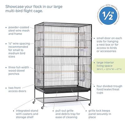 Prevue Hendryx Signature Select Series Wrought Iron Bird Cage in Black