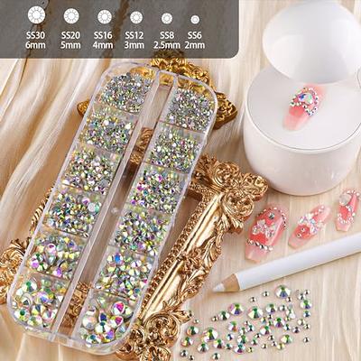 Nail Art Jewelry Box Nail Rhinestones Kit Flatback Nail Jewels