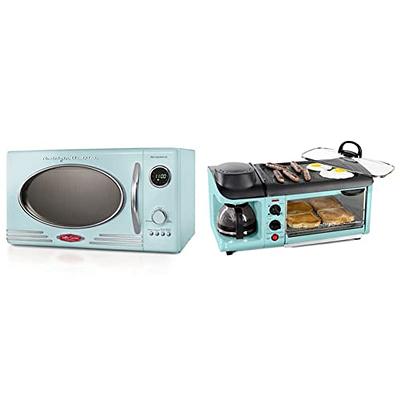  Nostalgia 3-in-1 Breakfast Station - Includes Coffee Maker,  Non-Stick Griddle, and 4-Slice Toaster Oven - Versatile Breakfast Maker  with Timer - Aqua: Home & Kitchen