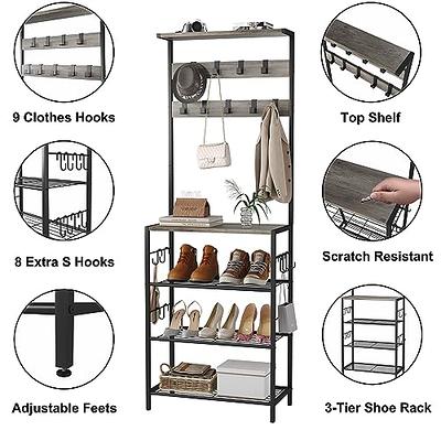 Simple Houseware 3-Tier Shoe Rack Storage Organizer, Grey