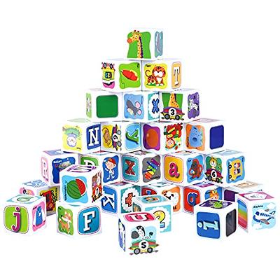 Montessori Learning Educational Toys Gifts for3 4 5 Years Old Boys and  Girls, Wooden Reading Blocks Alphabet Learning Toy, Turning Rotating Letter