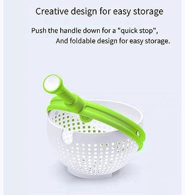 Collapsible Colander Drainer Basket Fruit Vegetable Salad Spinner Water  Drain Rotate Spinning Strainer Kitchen Accessories