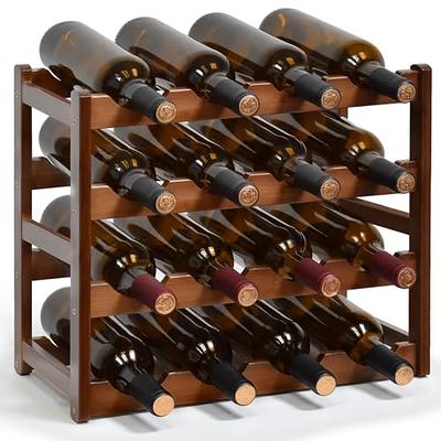 Tribesigns 64 Wine Rack, 5-Tier Wine Bar Cabinet with 6 Hooks, 32-bottles  Large Capacity Liquor Cabinet with Wine Bottle Holders 