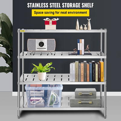 BENTISM Stainless Steel Shelving Adjustable Storage Shelf 5-Tier Storage  Rack 