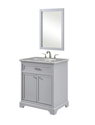 Project Source 30-in Gray Single Sink Bathroom Vanity with White Cultured Marble Top | R39 VBCU3018