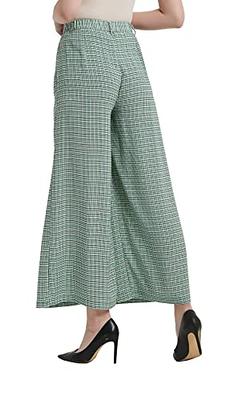 Tronjori Women High Waist Casual Wide Leg Long Palazzo Pants Trousers  Regular Size(XS,Green Multiplaid) - Yahoo Shopping