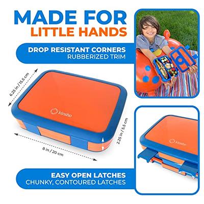 Bento Lunch Box for Boys Girls Toddlers, 5 Portion Sections Secure Lid, Microwave Safe BPA Free Tray, Pre-School Kid Daycare Lunches Snack Container