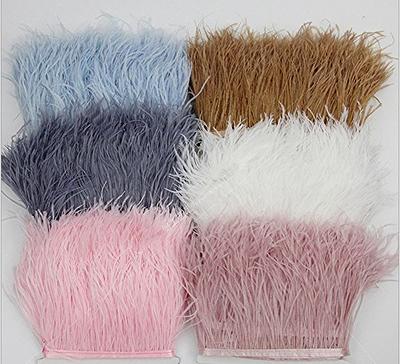 KOLIGHT Pack of 5 Yards Natural Dyed Ostrich Feathers Trim Fringe 4~5inch  for DIY Dress Sewing Crafts Costumes Decoration (White) - Yahoo Shopping