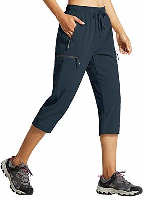 Baleaf Womens Hiking Cargo Capris Outdoor Lightweight Water Resistant Pants  Upf 50 Zipper Pockets Deep Gray Size Xl