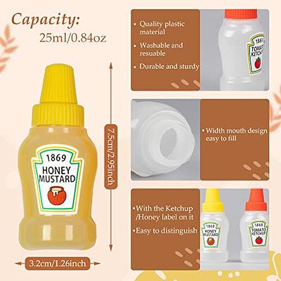 8 Pieces 25ml/0.84oz Mini Ketchup Bottle Mini Condiment Bottles