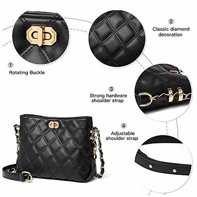GUSEES Small Crossbody Bags Quilted Purses for Women LuckSeed Lightweight Leather Handbags Shoulder Bag