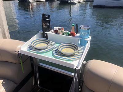 Docktail Bar Utility Boat Table - Pontoon Rail Mount  Boat Caddy  Organizer, Portable Boat Table and Boat Bar, Pontoon Tables for Boats with Cup  Holders, Boat Storage Accessories - Yahoo Shopping