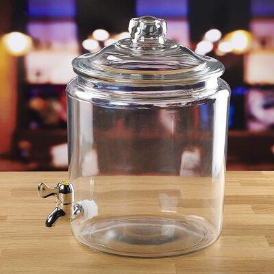 Royalty Art Mason Jar Glass Drink Dispenser for Parties Holidays Events  With Wide-mouth Top and Easy Pour Spigot, Serve Tea, Water, 1 Gallon 