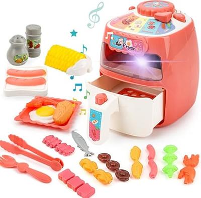 Toy Air Fryer for Kids, Kids Play Kitchen Playset Accessories, Chefs  Pretend Play Kitchen Appliance Toys Oven w/Light, Sound, Play Food Grill  Cooking