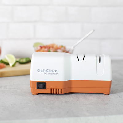 Chef'sChoice 2-Stage Electric Knife Sharpener, White/Orange, D202 