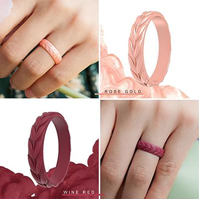 ThunderFit Silicone Bands for Women - Leaf Design 5.2mm Width