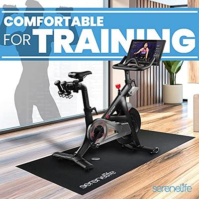 Cycleclub Bike Mat Compatible with Peloton Bike Elliptical Treadmill Mat,  6mm Thick, Under Exercise Bike Trainer Mat Pad for Stationary Indoor Spin