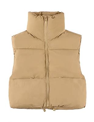 UANEO Cropped Puffer Vest Women Zip Up Stand Collar Sleeveless Padded Crop  Puffy Vests at  Women's Coats Shop