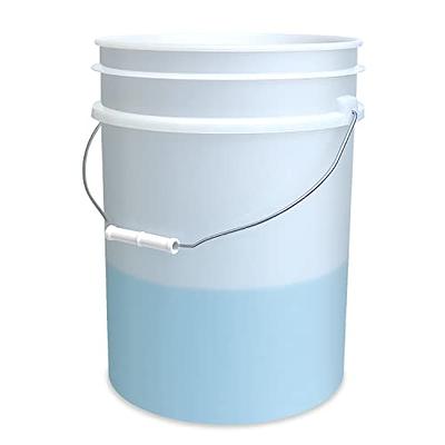 5 Gallon Food Grade Bucket, BPA Free Pail With Handle & Lid - White