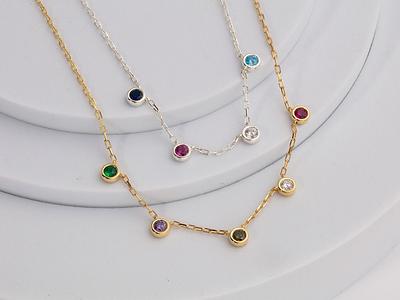 Amazon.com: Custom Mothers Necklace With Kids Birthstones 14k Gold Filled  Necklace Gift for Mother or Grandma Jewelry Multiple Birthstone Necklace  Gold : Handmade Products