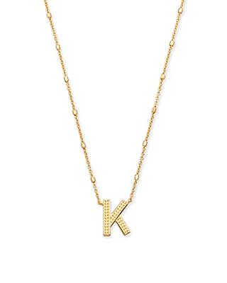 PAVOI 14K Rose Gold Plated Letter Necklace for Women, Gold Initial  Necklace for Girls