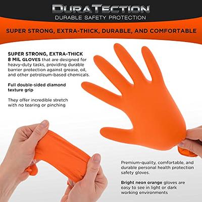 Firm Grip Large Dura-Knit Work Gloves, Orange/Black