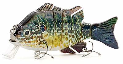 Sunrise Angler 4 Inch Bluegill Jointed Swimbait  Sinking Hard Bait Fishing  Lure for Freshwater Game Fishing with Textured Lifelike Skin, Curvy 'S'  Swim and 3D Prismatic Eyes (Green Yellow) - Yahoo Shopping