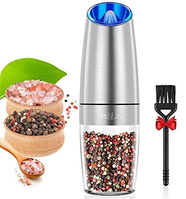 SimCoker Gravity Salt and Pepper Grinder Set, Electric Shakers Mill  Automatic Grinders Battery Operated with Spoon for Kitchen Gift  Professional Refillable Adjustable Coarseness LED 2 Pack Black - Yahoo  Shopping