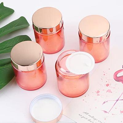 Cositina 4 Pack 3.4 oz Pink Glass Jars with Rose-Golden Lids & Inner  Liners,Empty Round Storage Containers Travel Jars Pot,for Cosmetics,Gel,Eye  shadow,Makeup,Face cream Lotion - Yahoo Shopping