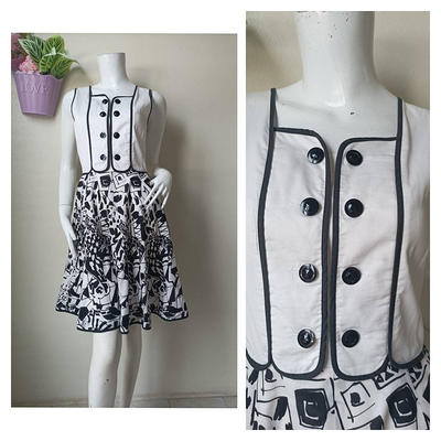 Vintage Louis Feraud Black & White Mini Dress Size 9 S-M - Yahoo