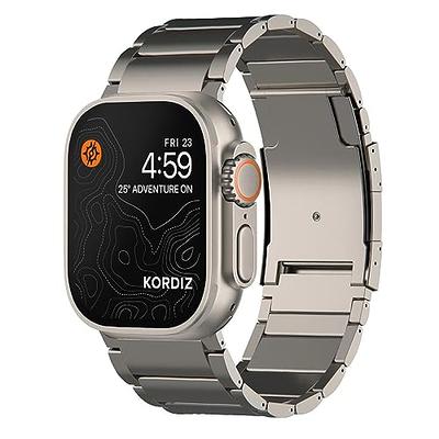 KORDIZ Titanium Band - Compatible for Apple Watch ULTRA 49mm - Titanium  Metal Watch Strap with Double Button Clasp for iWatch Bands (ULTRA T01 Max,  Titanium), ULTRA Silver - Yahoo Shopping