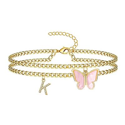 Alphabet Letter Initial Disc Bracelet Bracelets Customized Gold A To Z  Bracelets