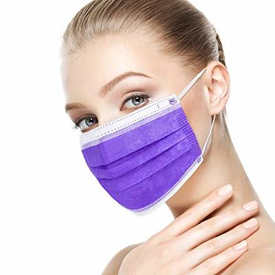 Borje Purple Disposable Face Mask 100 Pcs Purple Face Masks 3 Ply