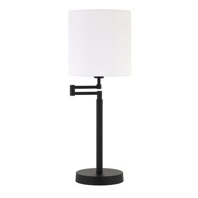 Evelyn&Zoe Moby 25 Modern Metal Table Lamp with White Drum Fabric Shade -  Yahoo Shopping