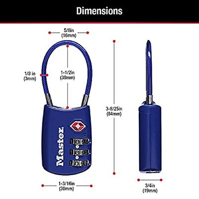 Master Lock Padlock, Set Your Own Combination TSA Accepted Cable