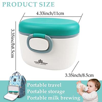  Accmor Baby Formula Dispenser On The Go, Non-Spill Rotating  Four-Compartment Formula Container for Travel, Milk Powder and Snack Storage  Container for Infant Toddler Travel Outdoor, Blue : Baby