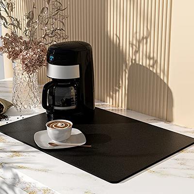  Mimore Coffee Mat - 18x24 Inch Black Coffee Bar Mat for  Countertop - Absorbent, Hides Stains, Rubber Backed - Coffee Bar  Accessories Dish Drying Mat Fit Under Coffee Maker Espresso Machine