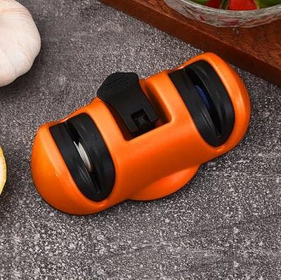 Knife Sharpener w/Non-Slip Suction Cup, Hands Free 2-Stage