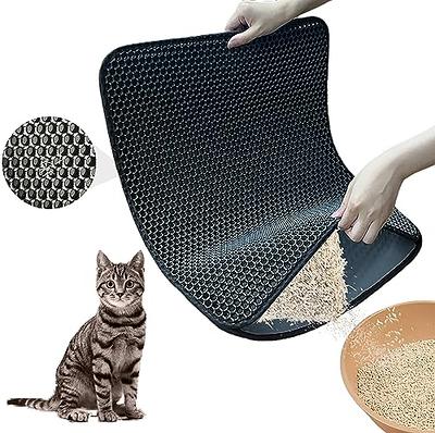 PETMAKER 24x15-Inch Double-Layer Waterproof Cat Litter Mat (Black)