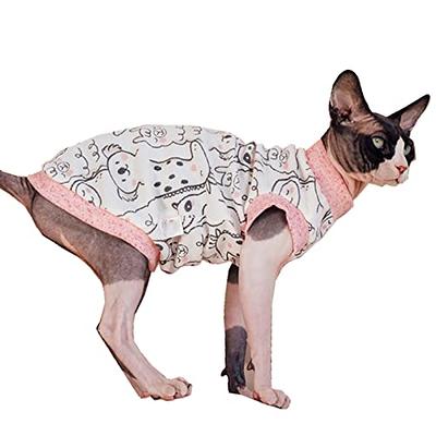 Sphynx Cat Clothes Winter Warm Faux Fur Sweater Outfit, Fashion high Collar  Coat for Cats Pajamas for Cats and Small Dogs Apparel, Hairless cat Shirts