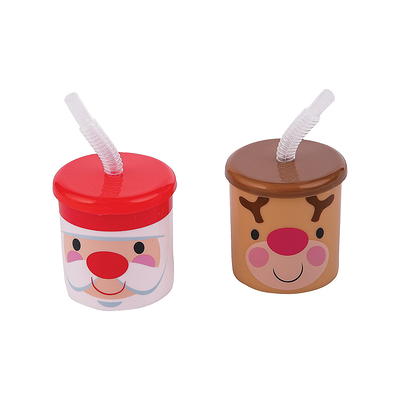 7 oz. Kids' Turkey Reusable BPA-Free Plastic Cups with Lids & Straws - 12  Ct.