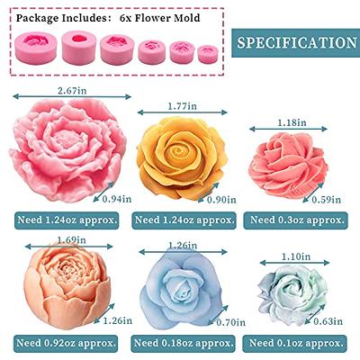 Rose Flower Silicone DIY Mold Soap Candle Chocolate Candy Mould 3D Rose  Flower Candle Mould Silicone Mold for Candle Making DIY Candle Mould 