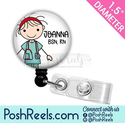 Badge Reel & Badge Buddy Vertical and Horizontal, Custom Glitter Acrylic  Badge Card, Nurse Badge Holder RN, Personalized Tags for Id Badges, Nurse Id Decor