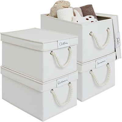 Storage Basket for Organizing - Large 4 Pack Fabric Storage Bins